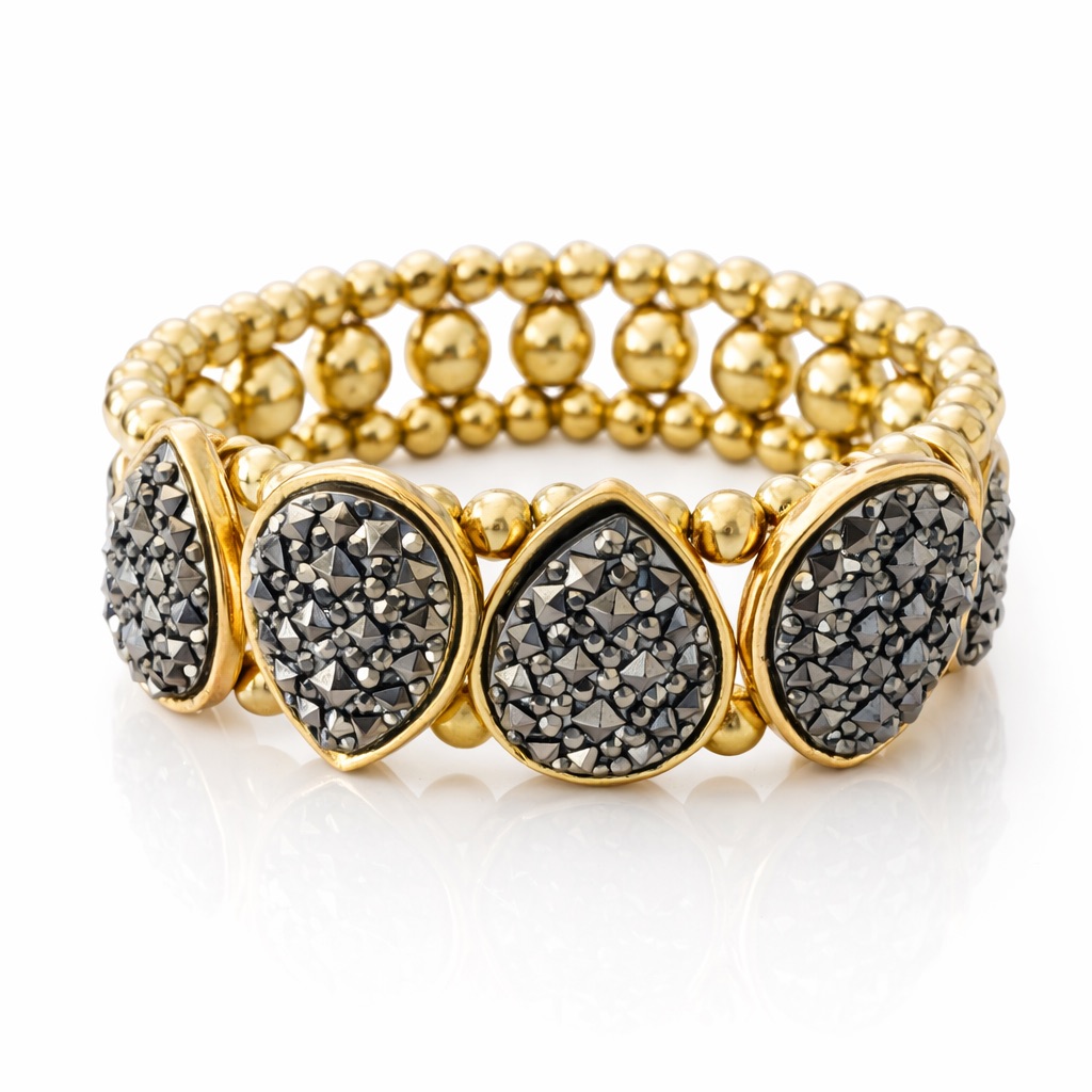 Vintage Jaclyn Smithgold And Silver Teardrop Bracelet 25$